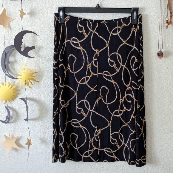 Swirly Dark Blue Skirt - Picture 3 of 5